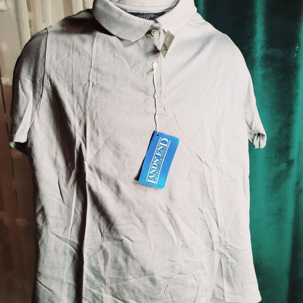 Lands' End Gray Polo Shirt
